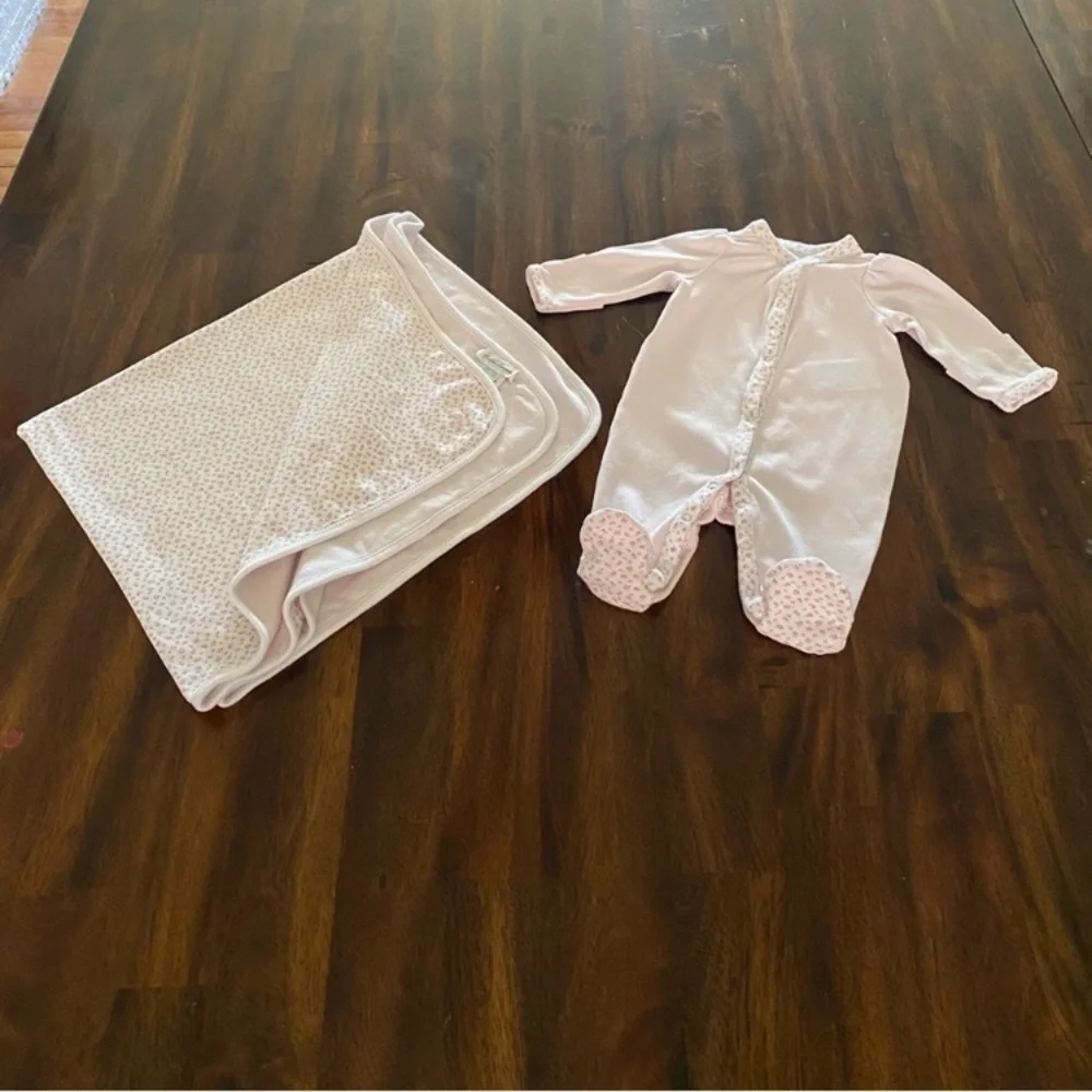 Ralph Lauren Baby Layette Floral Print Two Pieces Baby Set